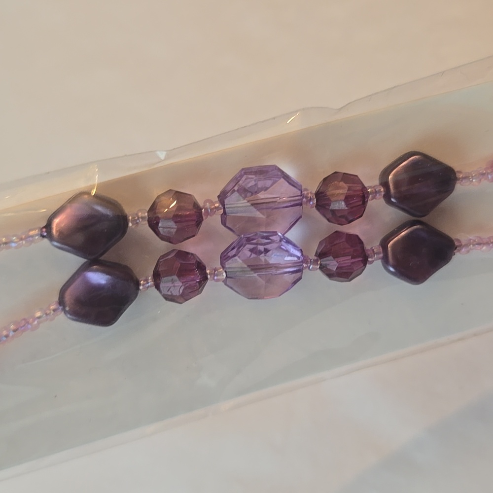 NWT Eyeglass Cord Amethyst Purple Beads 26" Long Fits All Frames